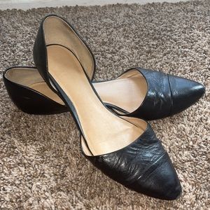 Tommy Hilfiger Black Leather D’Orsay Flats